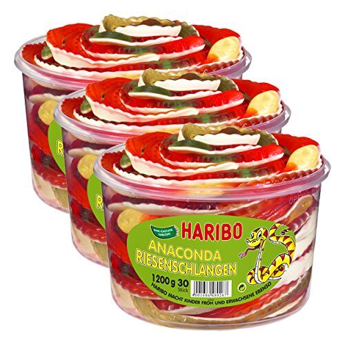 HARIBO Anaconda Orsetti di gomma per frutta, misura grande, 3 x 1200g