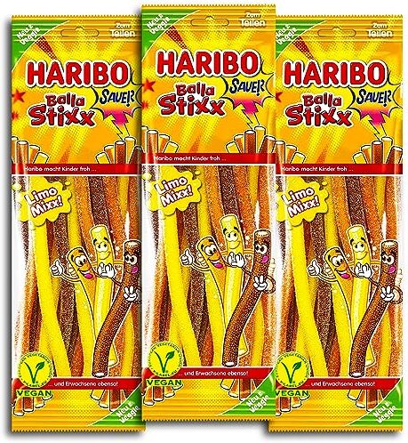 HARIBO 3 Lui Pacchetto  Balla Stixx Limo Mixx Sauer Veggie 3 X 175g