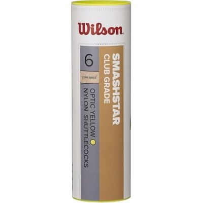 Wilson Smashstar Volani da Badminton, Confezione da 6, Plastica/Sughero Naturale Wilson Smashstar Volani da Badminton, Confezione da 6, Plastica/Sughero Naturale