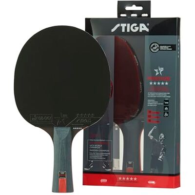 STIGA Racchetta da Ping Pong Prestige 5 Stelle, Telaio 5 Strati, Gomma STAR 5 ITTF, Spugna 2.0 mm, Tecnologia WRB per Maggiore Velocità, Manico Concavo e Presa Comoda Livello Avanzato STIGA Racchetta da Ping Pong Prestige 5 Stelle, Telaio 5 Strati, Gomma STAR 5 ITTF, Spugna 2.0 mm, Tecnologia WRB per Maggiore Velocità, Manico Concavo e Presa Comoda Livello Avanzato