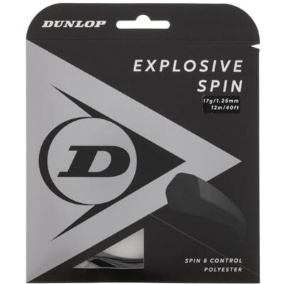 Dunlop Set di Corde da Tennis Explosive Spin 17g/1.25mm, 12m, Black Dunlop Set di Corde da Tennis Explosive Spin 17g/1.25mm, 12m, Black