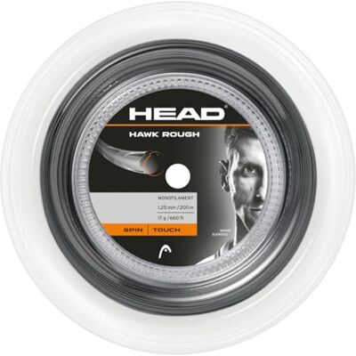 Head Unisex – Adulto Hawk Rough Rotolo 200 Corda da Tennis, Unisex Adulto, , Grigio, 16 Head Unisex – Adulto Hawk Rough Rotolo 200 Corda da Tennis, Unisex Adulto, , Grigio, 16