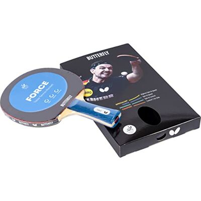 Butterfly Force racchetta da ping pong professionale per giocatori esperti e orientati alla performance gomme approvate dall'ITTF nero/rosso superficie estremamente aderente Butterfly Force racchetta da ping pong professionale per giocatori esperti e orientati alla performance gomme approvate dall'ITTF nero/rosso superficie estremamente aderente