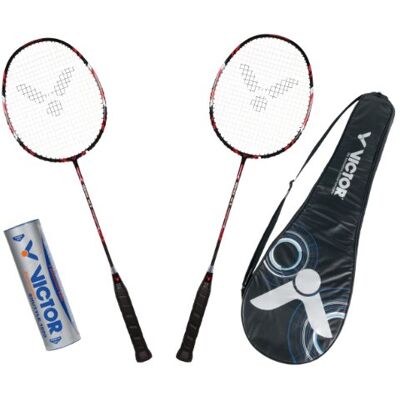 VICTOR , Set Badminton Vertex 9" Badminton Set Vertex 9 Set, Nero (Schwarz/Rot) VICTOR , Set Badminton Vertex 9" Badminton Set Vertex 9 Set, Nero (Schwarz/Rot)