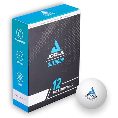 JOOLA Palline da Ping Pong Outdoor 40+ mm Palle di alta qualità per Gioch da Esterno da tennis da tavolo, bianco, 12 pezzi JOOLA Palline da Ping Pong Outdoor 40+ mm Palle di alta qualità per Gioch da Esterno da tennis da tavolo, bianco, 12 pezzi