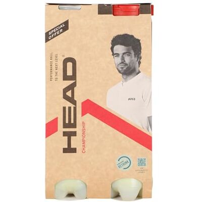 Head 2X4B Championship Novak, Palline Tennis Unisex Adulto, Giallo, Taglia unica, 8 palle Head 2X4B Championship Novak, Palline Tennis Unisex Adulto, Giallo, Taglia unica, 8 palle