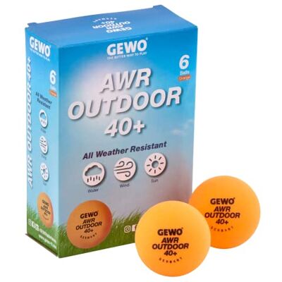 GEWO AWR Outdoor 40+ Palline da Ping Pong in plastica Impermeabile per Esterni, di Alta qualità, Resistenti alle intemperie, Diametro 40 mm, Confezione da 6 Pezzi, Arancione GEWO AWR Outdoor 40+ Palline da Ping Pong in plastica Impermeabile per Esterni, di Alta qualità, Resistenti alle intemperie, Diametro 40 mm, Confezione da 6 Pezzi, Arancione