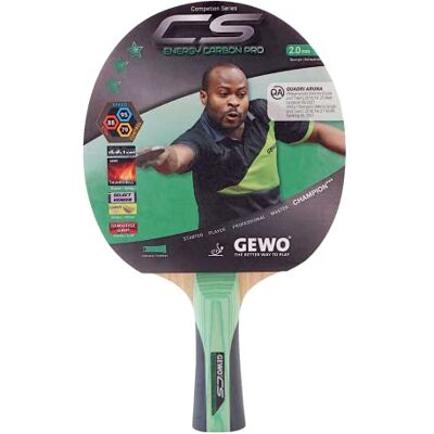 GEWO CS Energy Carbon Pro – Racchetta da ping pong – approvata ITTF – Racchetta in carbonio con rivestimento controllato e caratteristiche di rotazione elevate, concava, spugna da 2,0 mm GEWO CS Energy Carbon Pro – Racchetta da ping pong – approvata ITTF – Racchetta in carbonio con rivestimento controllato e caratteristiche di rotazione elevate, concava, spugna da 2,0 mm