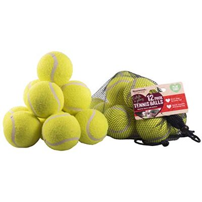 Rosewood 12 palline da tennis standard, giocattoli per cani Rosewood 12 palline da tennis standard, giocattoli per cani