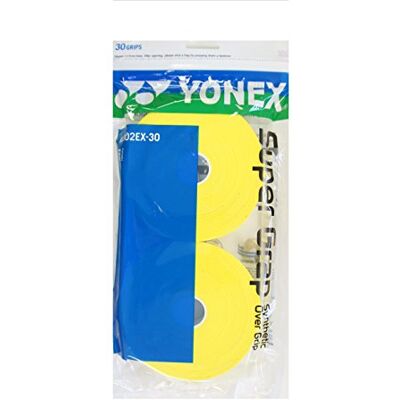YONEX super Grap 30-pack Racket Grips, Yellow YONEX super Grap 30-pack Racket Grips, Yellow