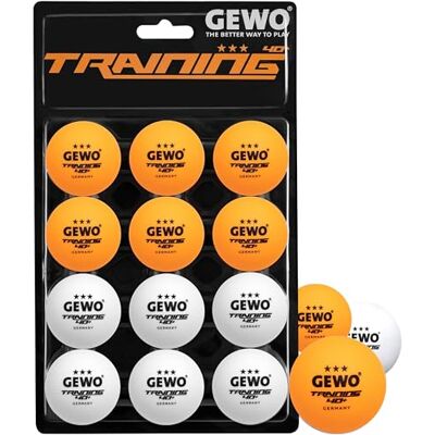 GEWO 3-Stern Tischtennisball Im Handlichen 12er Pack, Palla da Ping Pong Unisex Adulto GEWO 3-Stern Tischtennisball Im Handlichen 12er Pack, Palla da Ping Pong Unisex Adulto