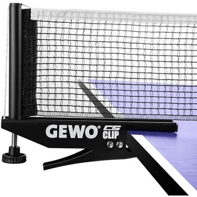 GEWO CS Clip Rete da Ping Pong Robusta per Tavolo da Ping Pong, Set in Metallo per Morsetto con Vite in Altezza e Struttura a Rete Resistente, Colore: Nero, Lunghezza 183 cm GEWO CS Clip Rete da Ping Pong Robusta per Tavolo da Ping Pong, Set in Metallo per Morsetto con Vite in Altezza e Struttura a Rete Resistente, Colore: Nero, Lunghezza 183 cm