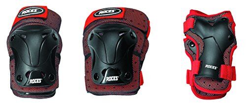 Roces Ventilat Protezioni Skates, 3 Pezzi, Rosso/Nero, M Junior