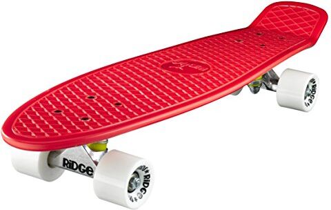 Ridge Skateboard Big Brother Nickel Mini Skate Cruiser,rosso,completamente assemblato,skatebord unisex