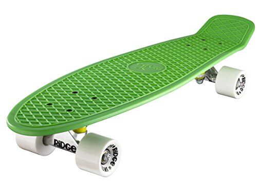 Ridge Skateboards Ridge Skateboard 69 cm 27 inch Nickel Cruiser Retro Stil M Rollen Komplett Fertig Montiert, Unisex, Verde/Bianco