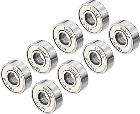 PATIKIL Skateboard Cuscinetti, 8pz 608RS Profonda Scanalatura Sfera Cuscinetti per Roller Inline Pattini Longboard Scooter, Bianco