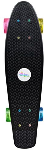 MUUWMI No Rules Skateboard Fun, Ruote con Neon, Boys, Nero, One Size