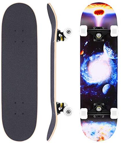 WeSkate Skateboard completo Board 79 x 20 cm Tavola in legno con cuscinetti a sfera ABEC-11 legno d'acero canadese da 31 pollici e 7 strati e ruote 85A per adulti, dolescenti e bambini