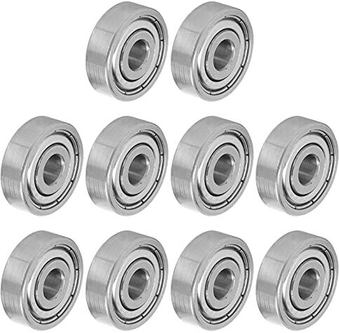 WanRomJun 10 pezzi S625Z cuscinetti per skateboard, cuscinetto a sfera in acciaio inossidabile muto, cuscinetti a doppia schermatura, per accessori per pattini in linea a rotelle per longboard (0,2 x 0,6 x 0,2