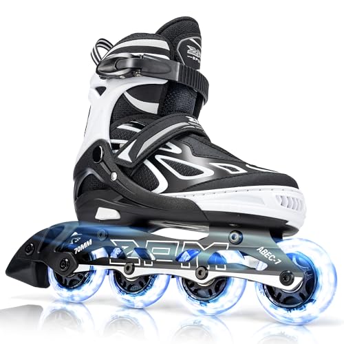 2PM SPORTS Brice Pattini in Linea Regolabili, Ruote Illumina LED, Divertente Inline Skates per Bambina e Bambino e Bambini