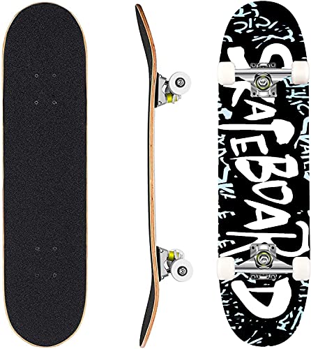 WeSkate Completo Skateboard per Principianti 31"x 8" in Legno ABEC-7 Cuscinetti a Sfera Tavola da Skate 7 Strati in Legno D'acero Ruote 85A