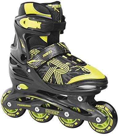 Roces Jokey 3.0 Boy, Pattino Inline jr Bambino, Nero/Lime, 38/41