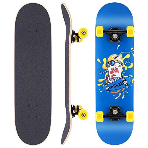WeSkate Skateboard completo Board 79 x 20 cm Tavola in legno con cuscinetti a sfera ABEC-11 legno d'acero canadese da 31 pollici e 7 strati e ruote 85A per adulti, dolescenti e bambini