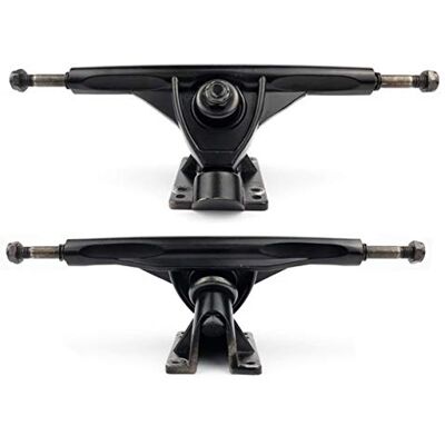 VJ Longboard Skateboard Trucks, 7inch 178mm, 50º Bases, Reverse Kingpin for Downhill, Pintail And Freeride (Set of 2) (Black) VJ Longboard Skateboard Trucks, 7inch 178mm, 50º Bases, Reverse Kingpin for Downhill, Pintail And Freeride (Set of 2) (Black)