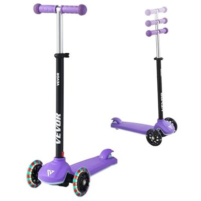 VEVOR Monopattino con 3 Ruote per Bambini da 3 Anni, Manubrio Altezza Regolabile, Monopattino Carico max. 75kg, Ruote Luminose Diametro da φ120 mm, Pedana Antiscivolo, Viola VEVOR Monopattino con 3 Ruote per Bambini da 3 Anni, Manubrio Altezza Regolabile, Monopattino Carico max. 75kg, Ruote Luminose Diametro da φ120 mm, Pedana Antiscivolo, Viola