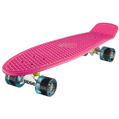 Ridge Skateboards Cruiser Skateboard, Rosa/Chiaro/Blu, 27 Ridge Skateboards Cruiser Skateboard, Rosa/Chiaro/Blu, 27