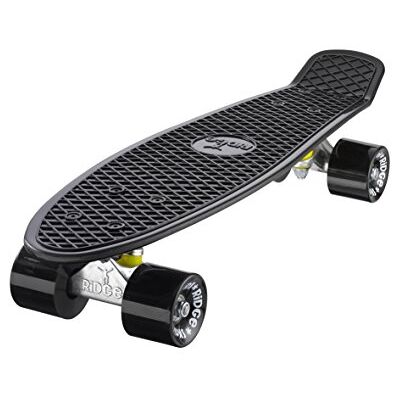 Ridge Skateboards 22" Mini Cruiser Skateboard, Nero/Nero Ridge Skateboards 22" Mini Cruiser Skateboard, Nero/Nero