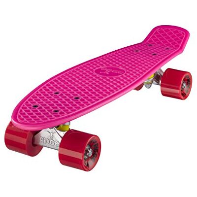 Ridge Skateboards 22 Mini Cruiser Skateboard, Rosa/Rosso Ridge Skateboards 22 Mini Cruiser Skateboard, Rosa/Rosso