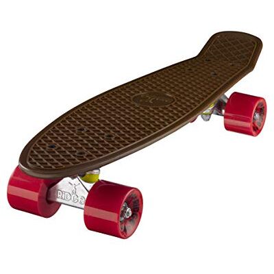 Ridge Skateboards Brown Mini Cruiser Skateboard, Marrone/Rosso, 22 Ridge Skateboards Brown Mini Cruiser Skateboard, Marrone/Rosso, 22