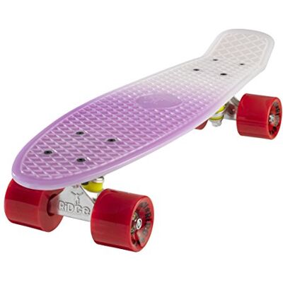 Ridge Skateboards Hyperlight Mini Cruiser Skateboard, Bianco/Rosso, 22 Ridge Skateboards Hyperlight Mini Cruiser Skateboard, Bianco/Rosso, 22