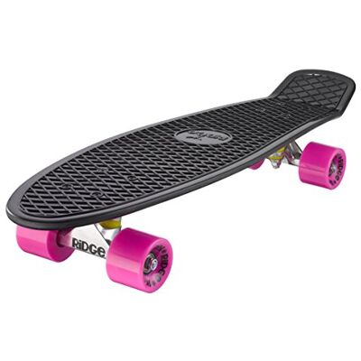 Ridge 27" Big Brother Retro Cruiser Skateboard, Nero/Rosa Ridge 27" Big Brother Retro Cruiser Skateboard, Nero/Rosa