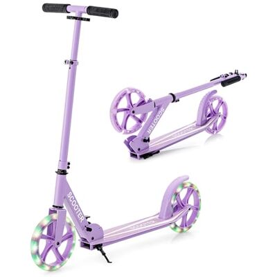 FANTASK Monopattino pieghevole in altezza, pratico monopattino sportivo con ruote a LED e cuscinetti a sfera ABEC-7, portata 100 kg (viola) FANTASK Monopattino pieghevole in altezza, pratico monopattino sportivo con ruote a LED e cuscinetti a sfera ABEC-7, portata 100 kg (viola)