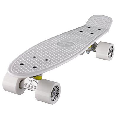 Ridge Mini Cruiser Skate Skateboard retro 22" completo nel bianco, fatto in l'UE, cuscinetti ABEC 7, alta qualità formula segreta di plastica Ridge Mini Cruiser Skate Skateboard retro 22" completo nel bianco, fatto in l'UE, cuscinetti ABEC 7, alta qualità formula segreta di plastica