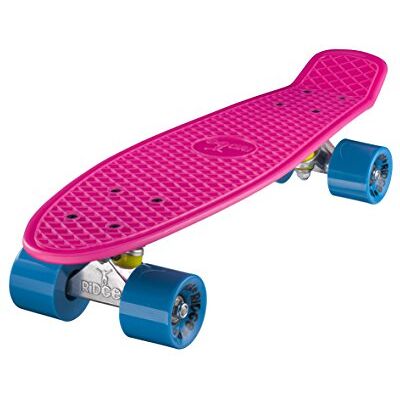 Ridge Skateboards 22 Mini Cruiser Skateboard, Rosa/Blu Ridge Skateboards 22 Mini Cruiser Skateboard, Rosa/Blu