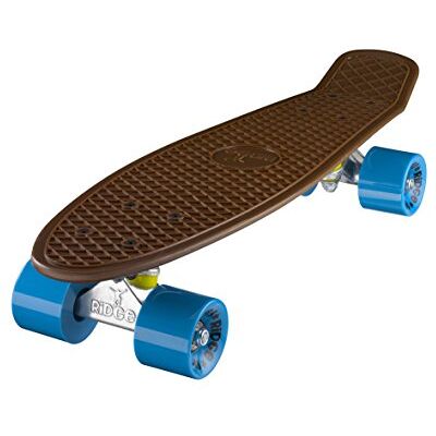 Ridge Skateboards Brown Mini Cruiser Skateboard, Marrone/Blu, 22 Ridge Skateboards Brown Mini Cruiser Skateboard, Marrone/Blu, 22
