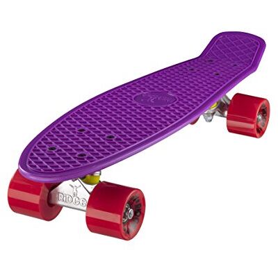 Ridge Skateboards Mini Cruiser Skateboard, Viola/Rosso, 22 Ridge Skateboards Mini Cruiser Skateboard, Viola/Rosso, 22