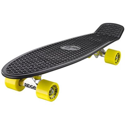 Ridge 27" Big Brother Retro Cruiser Skateboard, Nero/Giallo Ridge 27" Big Brother Retro Cruiser Skateboard, Nero/Giallo