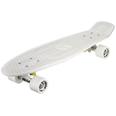 Ridge Skateboards 27' Mini Cruiser Skateboard completo, Glow in the Dark, Incandescente, Bianco Ridge Skateboards 27' Mini Cruiser Skateboard completo, Glow in the Dark, Incandescente, Bianco