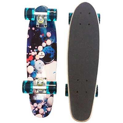 Ridge Skateboards Motif Stampato 22" Mini Maple Cruiser di Legno, completo Ridge Skateboards Motif Stampato 22" Mini Maple Cruiser di Legno, completo