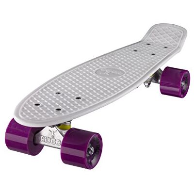 Ridge Mini Cruiser Skate Skateboard retro 22" completo nel bianco, fatto in l'UE, cuscinetti ABEC 7, alta qualità formula segreta di plastica Ridge Mini Cruiser Skate Skateboard retro 22" completo nel bianco, fatto in l'UE, cuscinetti ABEC 7, alta qualità formula segreta di plastica