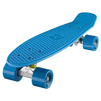 Ridge Skateboards 22 Mini Cruiser Skateboard, Blu/Blu Ridge Skateboards 22 Mini Cruiser Skateboard, Blu/Blu
