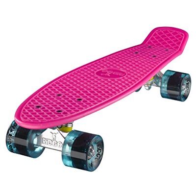Ridge Skateboards 22 Mini Cruiser Skateboard, Rosa/Blu Chiaro Ridge Skateboards 22 Mini Cruiser Skateboard, Rosa/Blu Chiaro