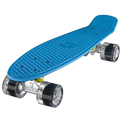 Ridge Skateboards 22 Mini Cruiser Skateboard, Blu/Trasparente Ridge Skateboards 22 Mini Cruiser Skateboard, Blu/Trasparente