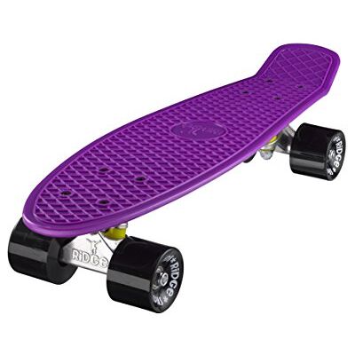 Ridge Skateboards Mini Cruiser Skateboard, Viola/Nero, 22 Ridge Skateboards Mini Cruiser Skateboard, Viola/Nero, 22