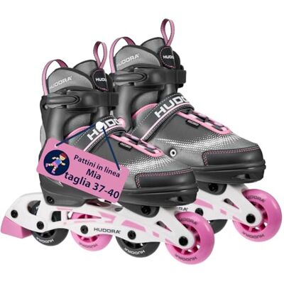 Hudora Pattini in linea Mia magnolia misure 37-40 Pattini in linea per bambini/ragazzi e adulti in più misure e colori Pattini a rotelle regolabili fino a 4 misure Pattini comodi e di stile Hudora Pattini in linea Mia magnolia misure 37-40 Pattini in linea per bambini/ragazzi e adulti in più misure e colori Pattini a rotelle regolabili fino a 4 misure Pattini comodi e di stile