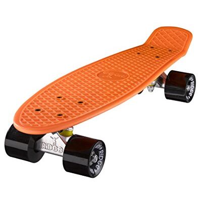 Ridge Skateboards Mini Cruiser Skateboard, Arancione/Nero, 22 Ridge Skateboards Mini Cruiser Skateboard, Arancione/Nero, 22